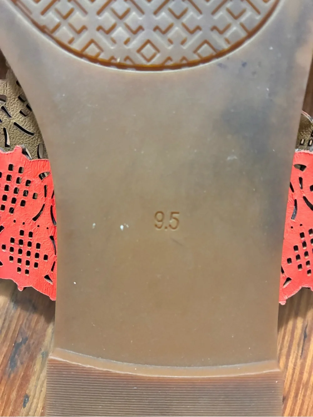 Tory Burch Orange Laser-Cut Leather Thong Sandals